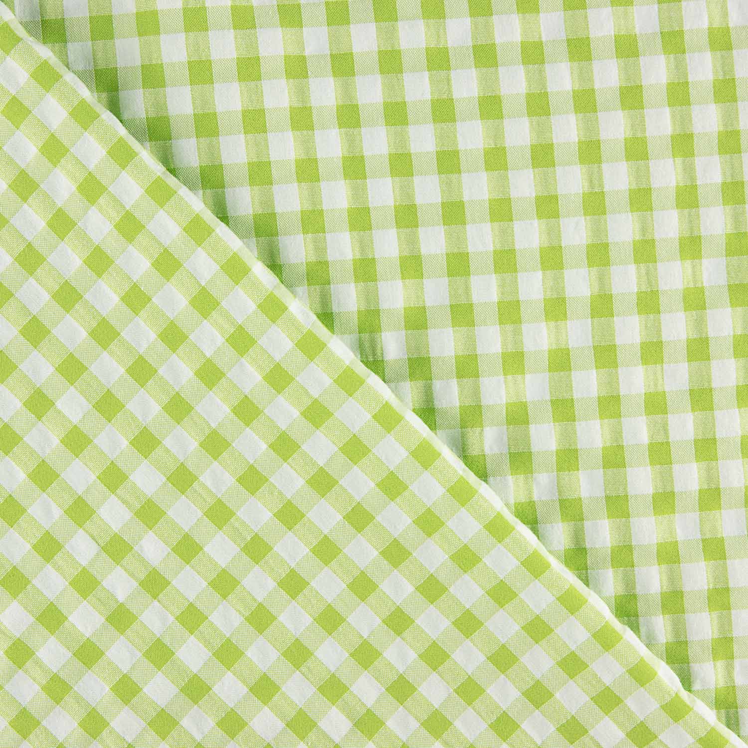 Seersucker à carreaux Vichy vert citron - Ribes y Casals