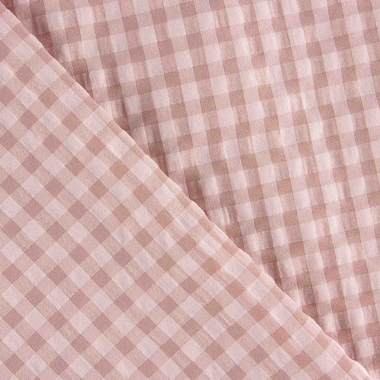 Seersucker à carreaux Vichy rose - Ribes y Casals