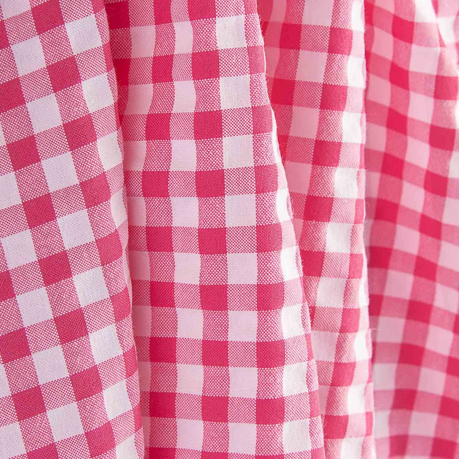 Seersucker à carreaux rose vif - Ribes y Casals