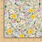 Crêpe de lin et viscose imprimé floral jaune - Ribes y Casals