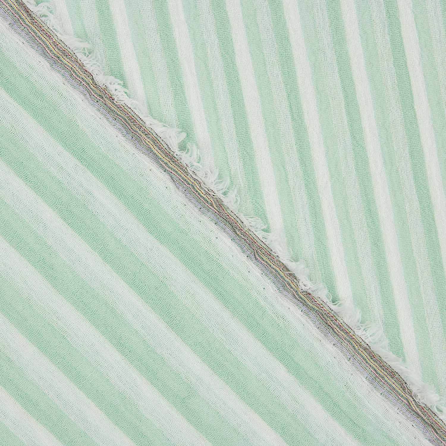 Bambula Coton Rayures Vert et Blanc - Ribes y Casals