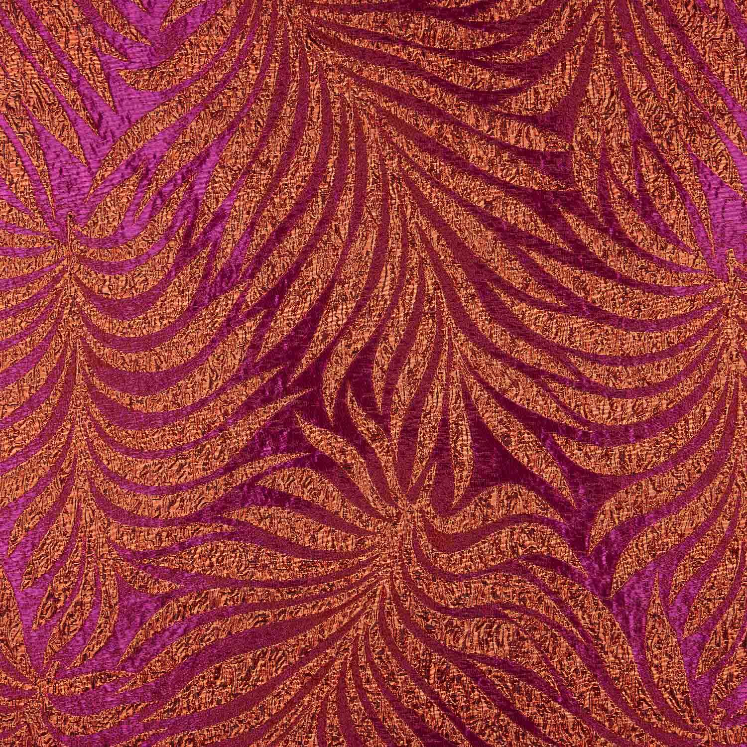 Brokat Lurex Feuilles Violet et Rouge - Ribes y Casals