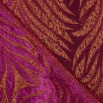 Brokat Lurex Feuilles Violet et Rouge - Ribes y Casals