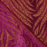 Brokat Lurex Feuilles Violet et Rouge - Ribes y Casals