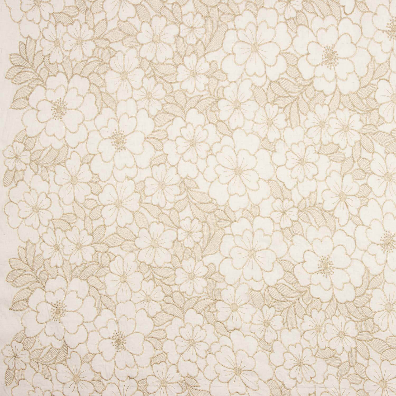 Voile de coton brut avec broderie beige - Ribes y Casals