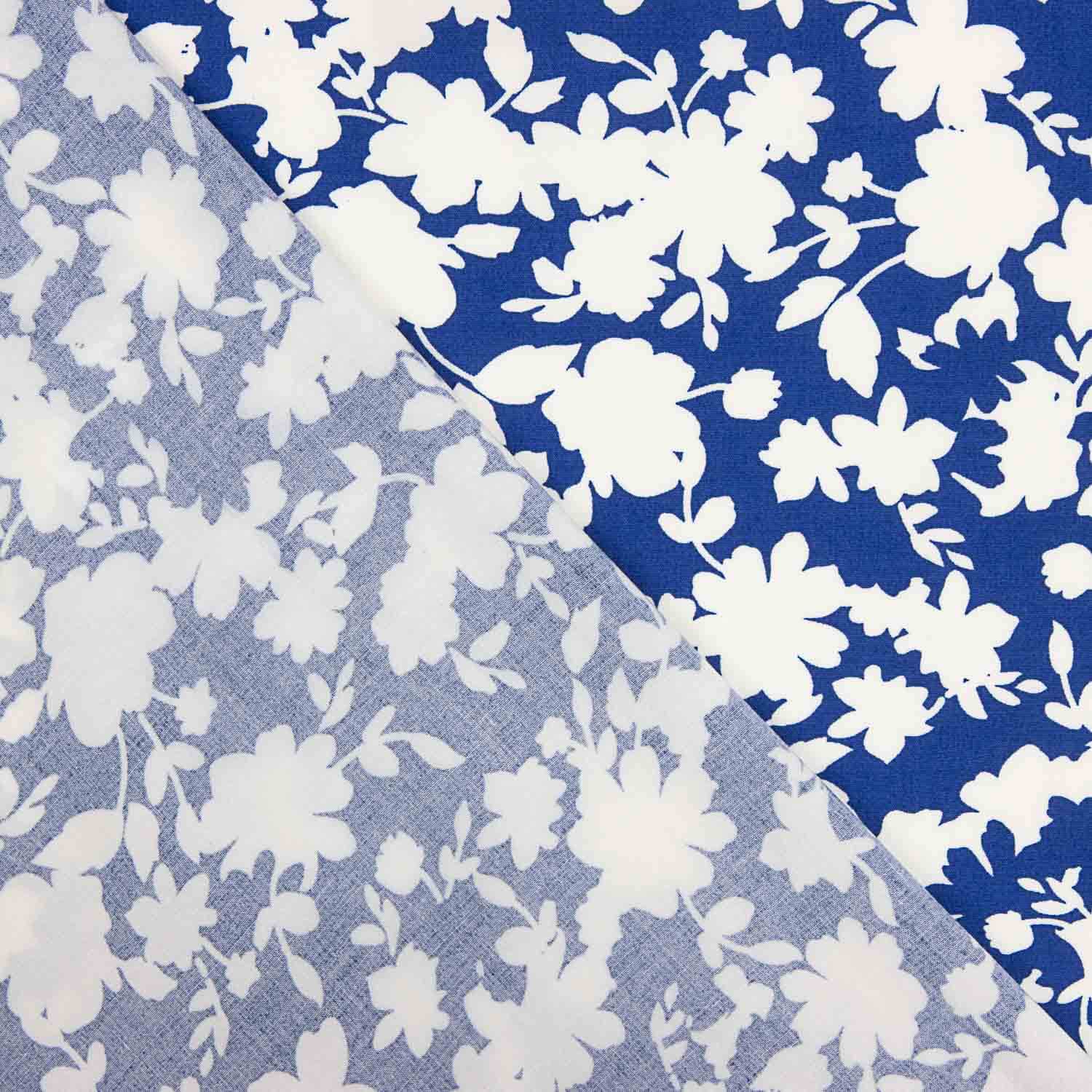 Viscose imprimée à fleurs bleues - Ribes y Casals