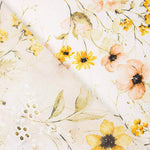 Coton brodé et imprimé numérique floral jaune - Ribes y Casals