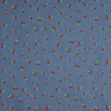 Chambray coton brodé cerises - Ribes y Casals