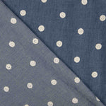 Chambray coton brodé à pois - Ribes y Casals