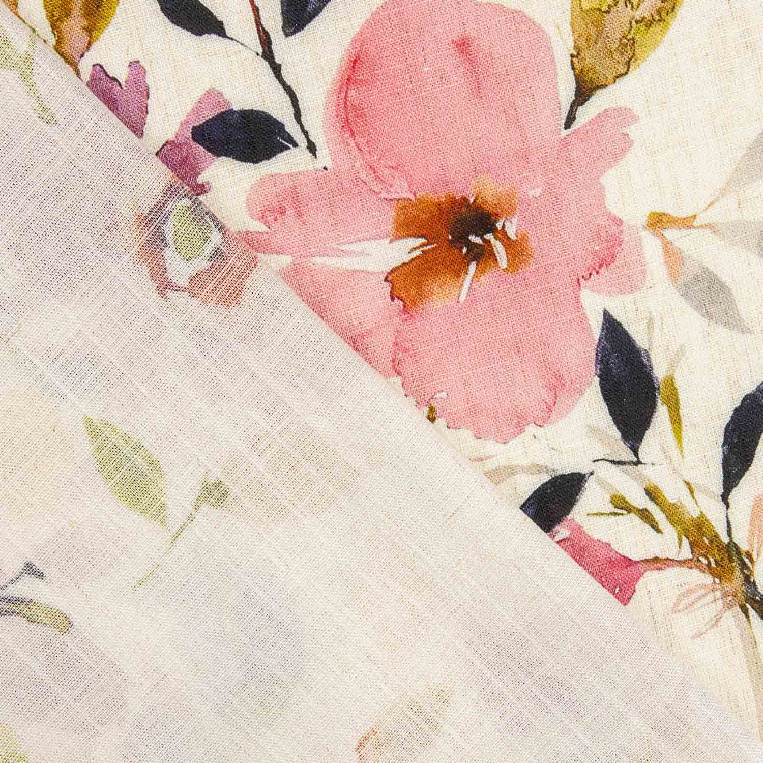 Lin et viscose imprimé floral aquarelle - Ribes y Casals
