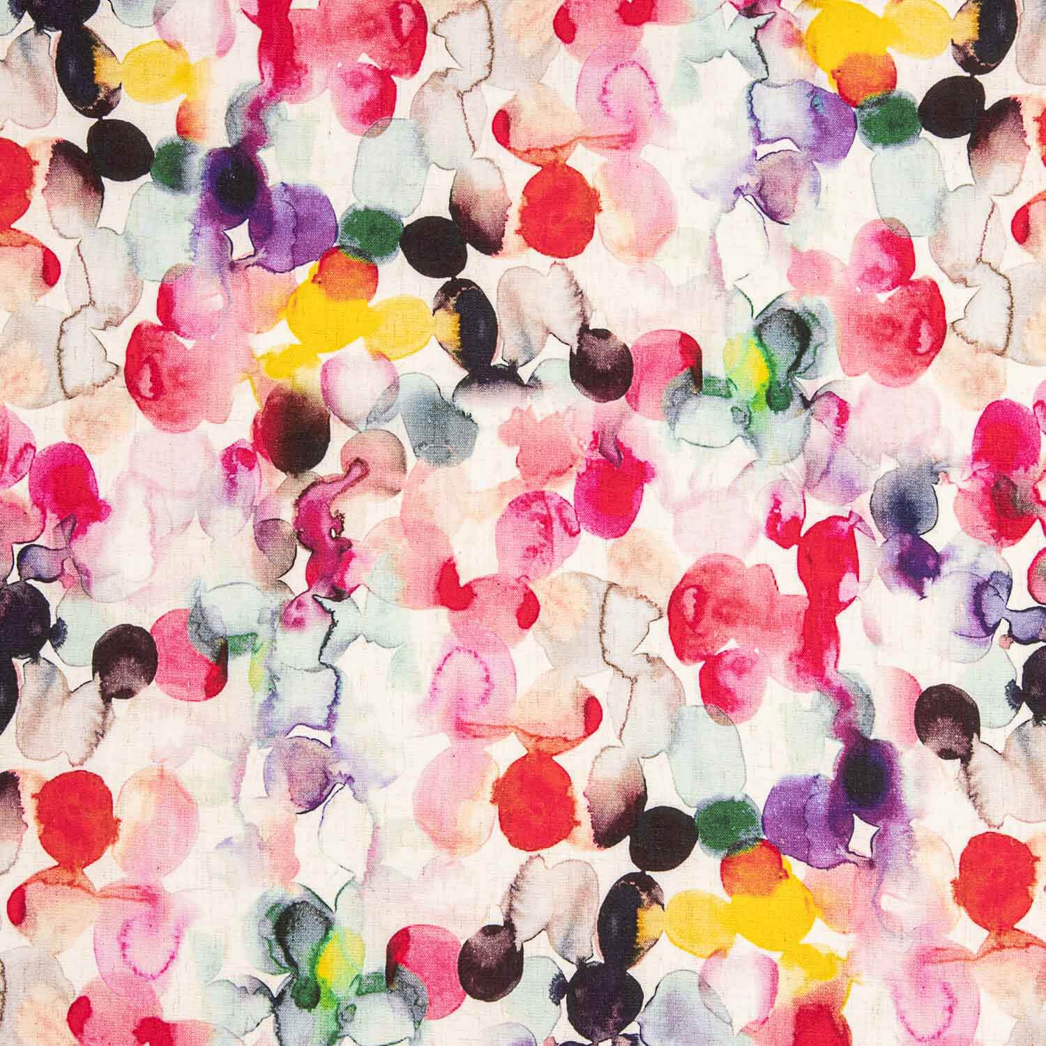 Lin et viscose imprimé abstrait multicolore - Ribes y Casals