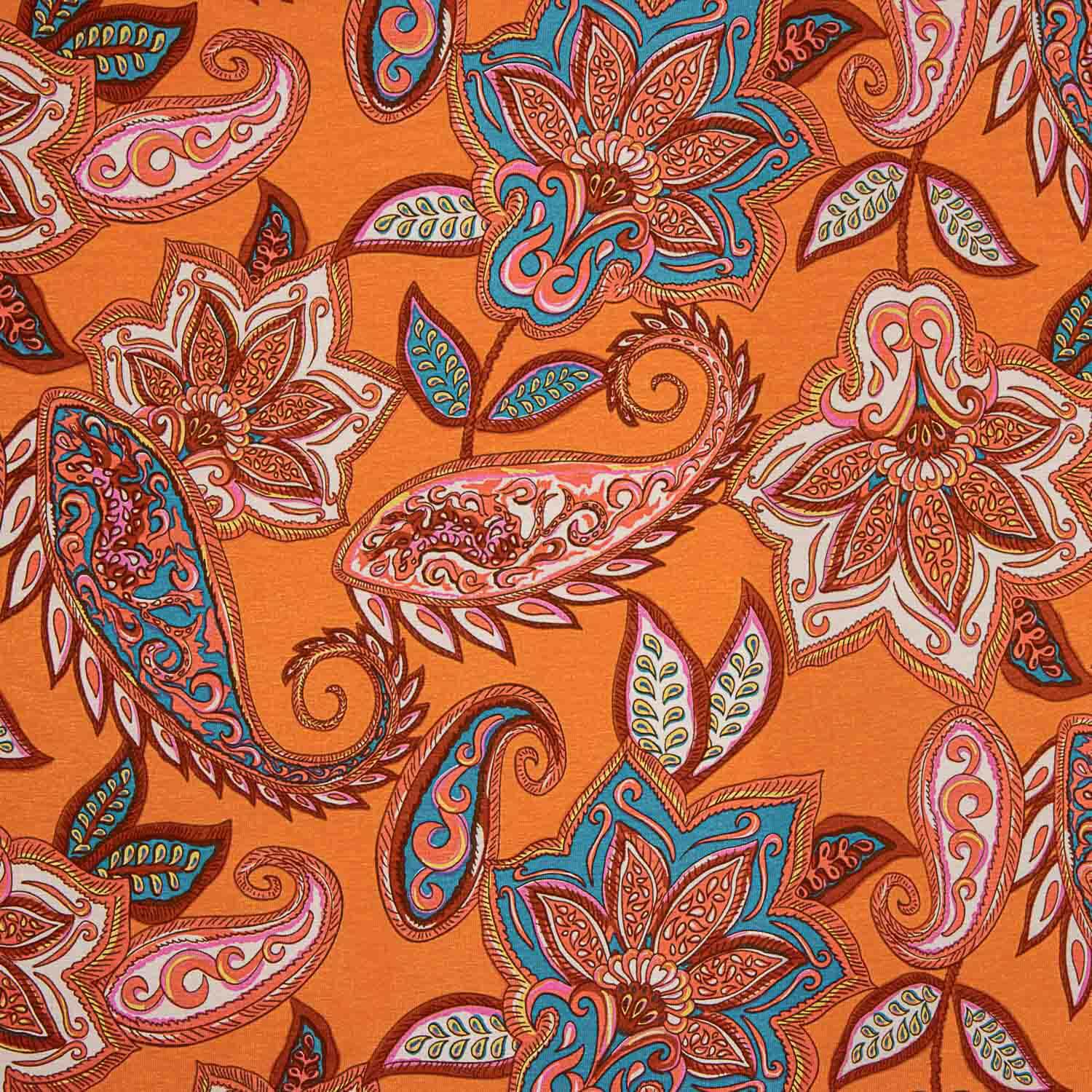 Punto Viscose Paisley Bohemien Orange - Ribes y Casals