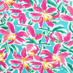 Tricot viscose floral tropical turquoise - Ribes y Casals