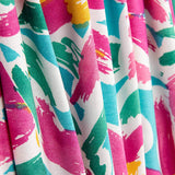 Tricot viscose floral tropical turquoise - Ribes y Casals