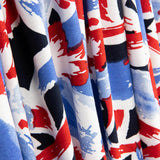 Point viscose floral marin bleu et rouge - Ribes y Casals