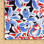 Point viscose floral marin bleu et rouge - Ribes y Casals