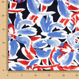 Point viscose floral marin bleu et rouge - Ribes y Casals