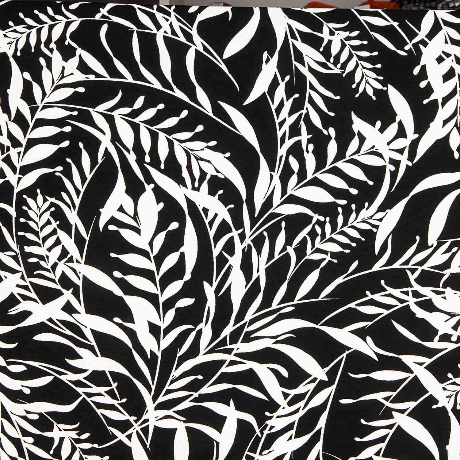 Point viscose Feuilles graphiques Noir et blanc - Ribes y Casals
