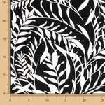 Point viscose Feuilles graphiques Noir et blanc - Ribes y Casals