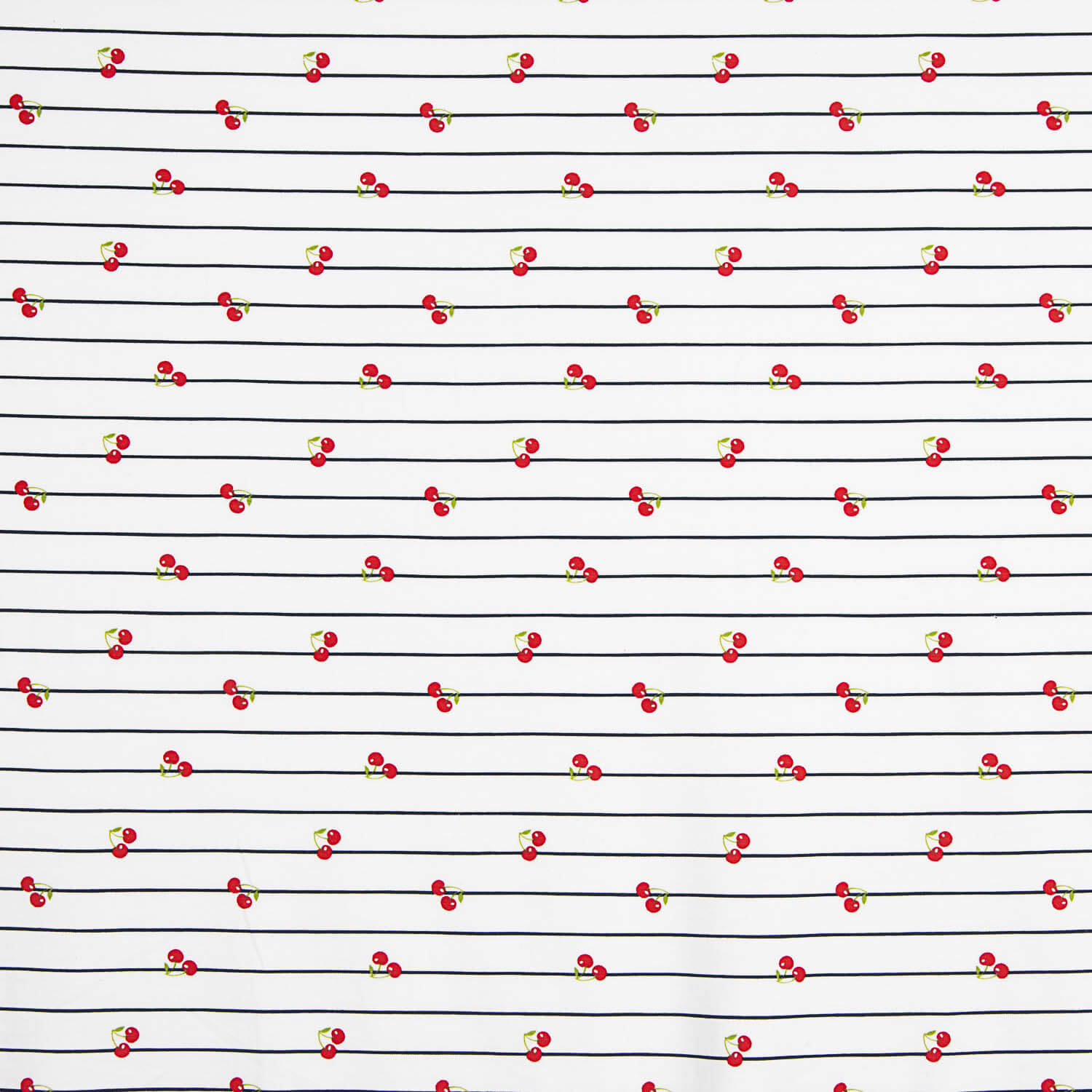 Punto Algodón Cherry Stripes Marine - Ribes y Casals