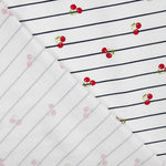 Punto Algodón Cherry Stripes Marine - Ribes y Casals