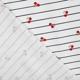 Punto Algodón Cherry Stripes Marine - Ribes y Casals