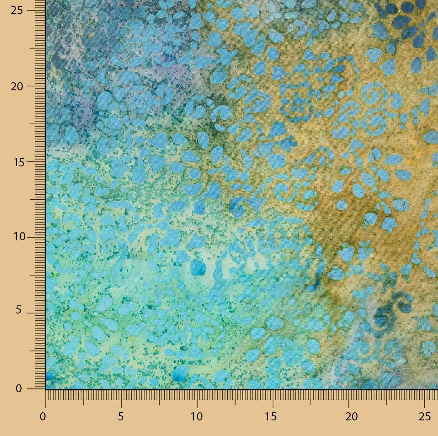 Point Coton Batik Turquoise et Ocre - Ribes y Casals