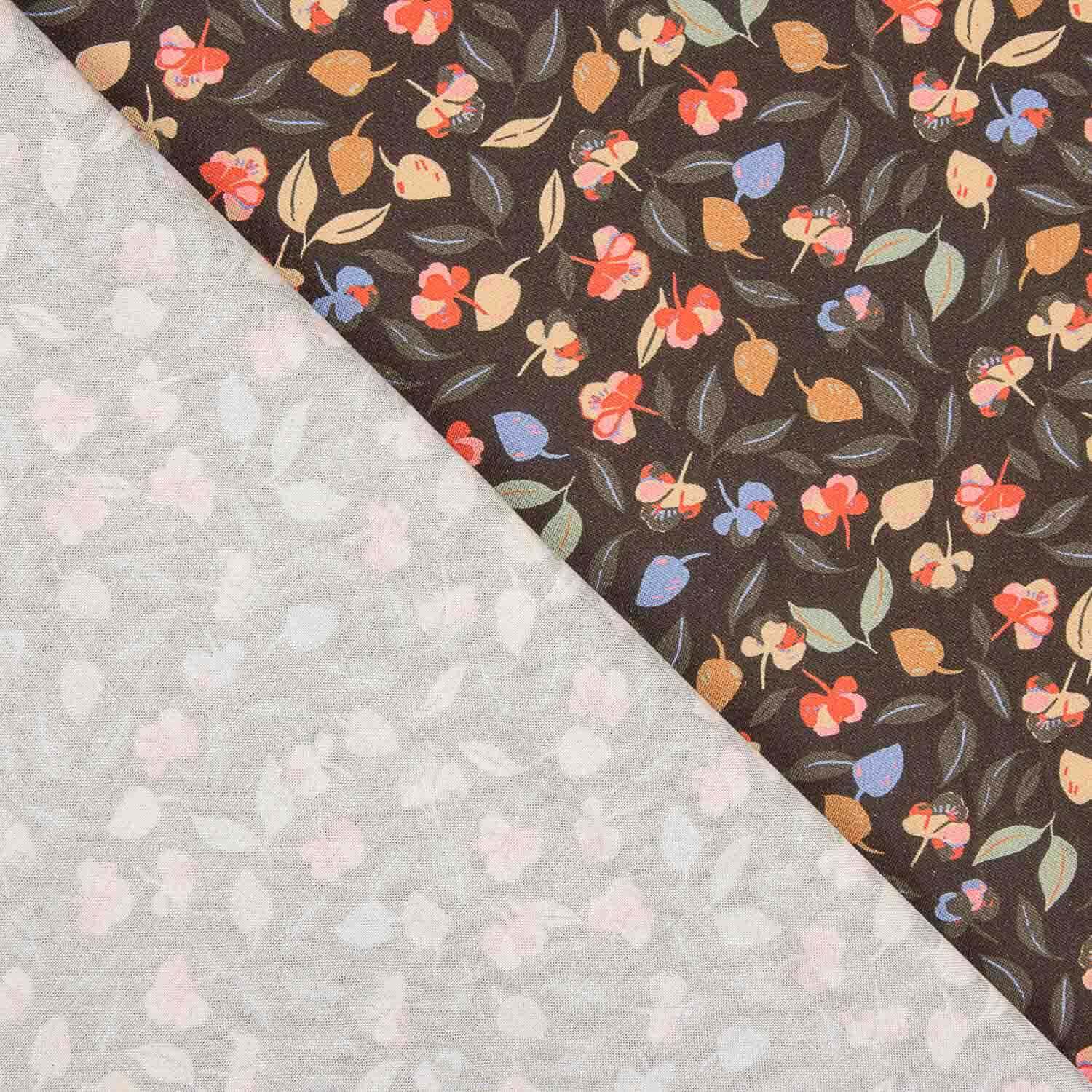 Viscose imprimée Garden Noir - Ribes y Casals