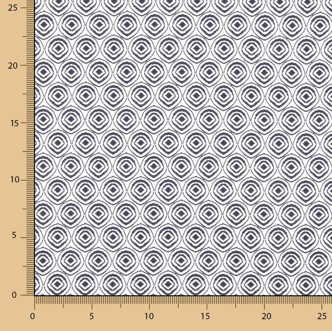 Popeline de coton Jaipur Geo Marine - Ribes y Casals