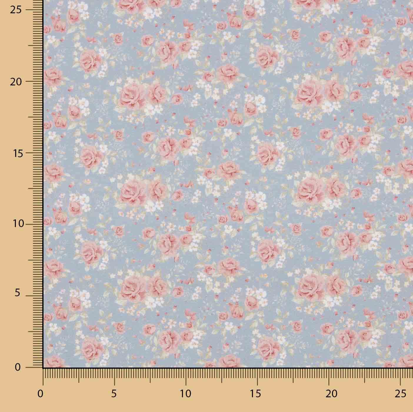 Percale imprimée Nuria Bleu - Ribes y Casals