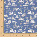 Percale imprimée Silke Bleu - Ribes y Casals