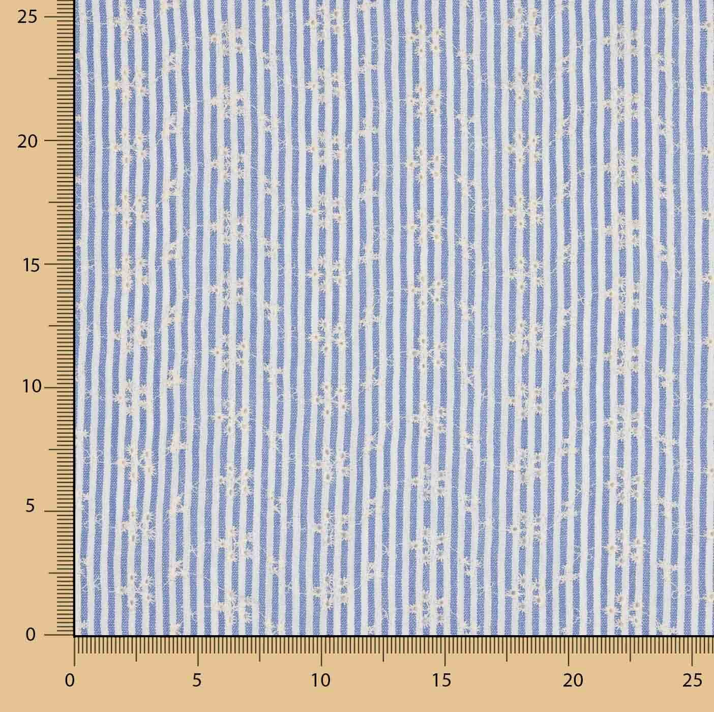 Coton brodé à rayures bleues - Ribes y Casals