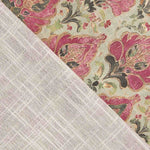 Toile de coton à fleurs Orna rose et vert - Ribes y Casals