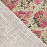 Toile de coton à fleurs Orna rose et vert - Ribes y Casals
