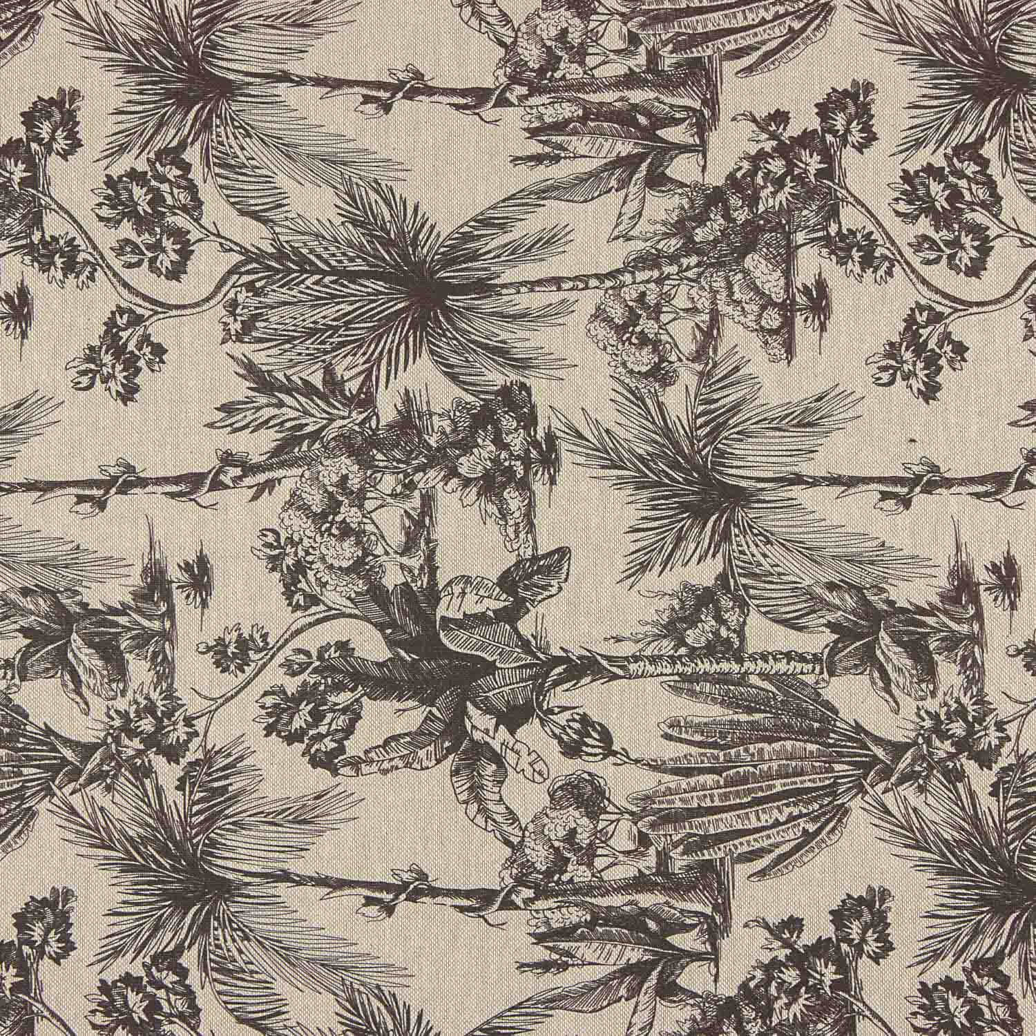 Toile de coton imprimée botanique noire - Ribes y Casals