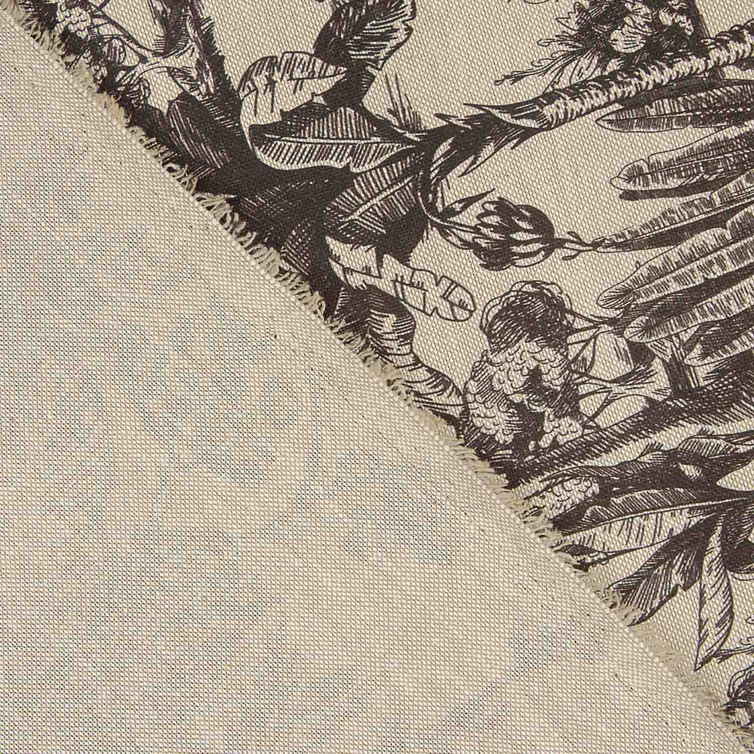 Toile de coton imprimée botanique noire - Ribes y Casals