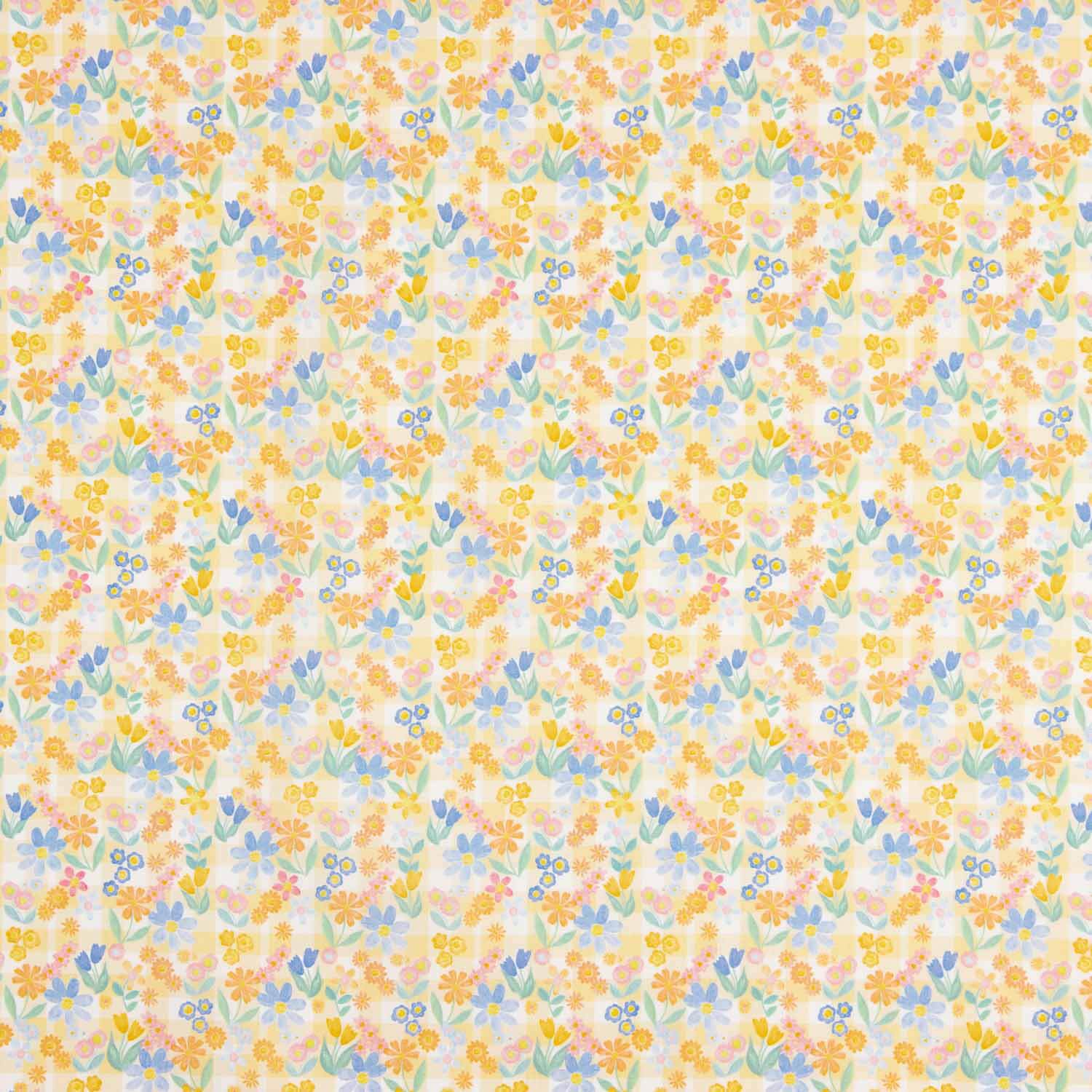 Popeline de coton Honey Blue Meadow - Ribes y Casals