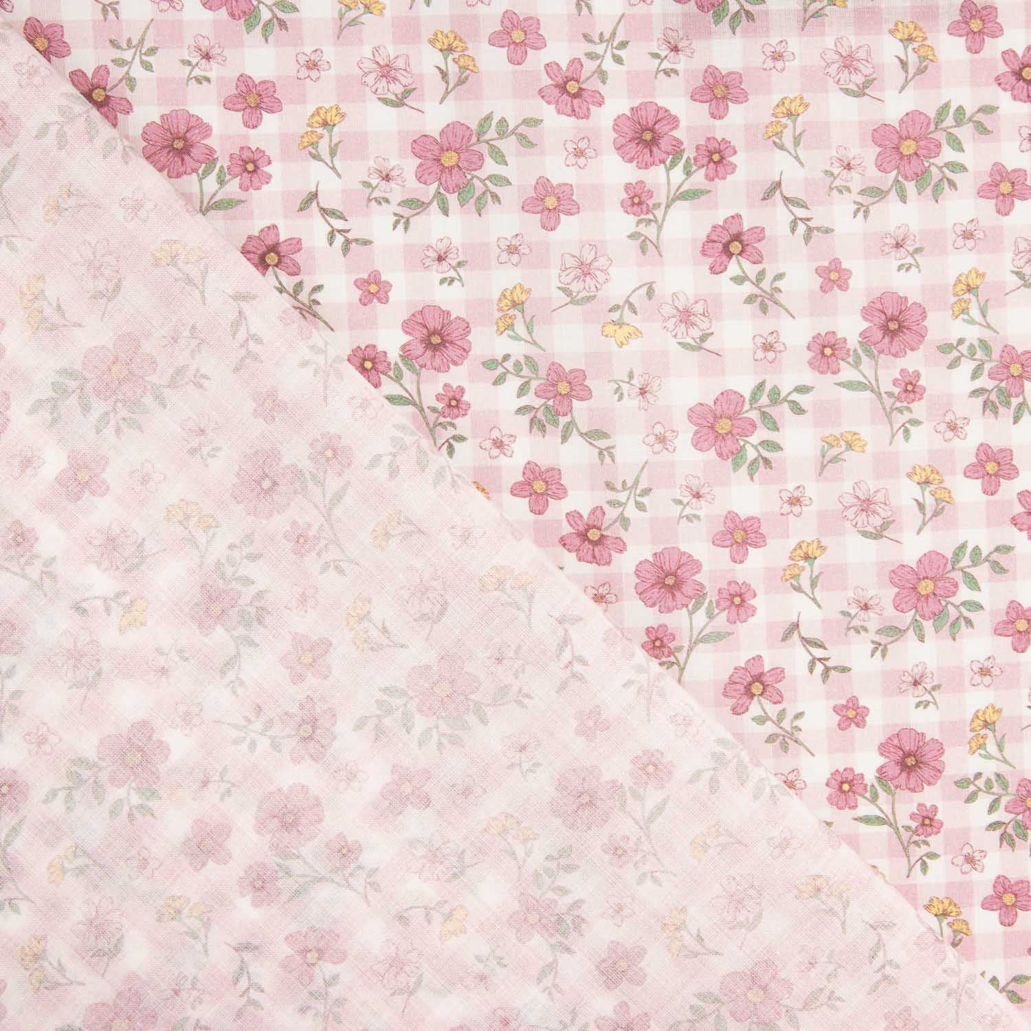 Popeline de coton Pink Cottage Meadow - Ribes y Casals