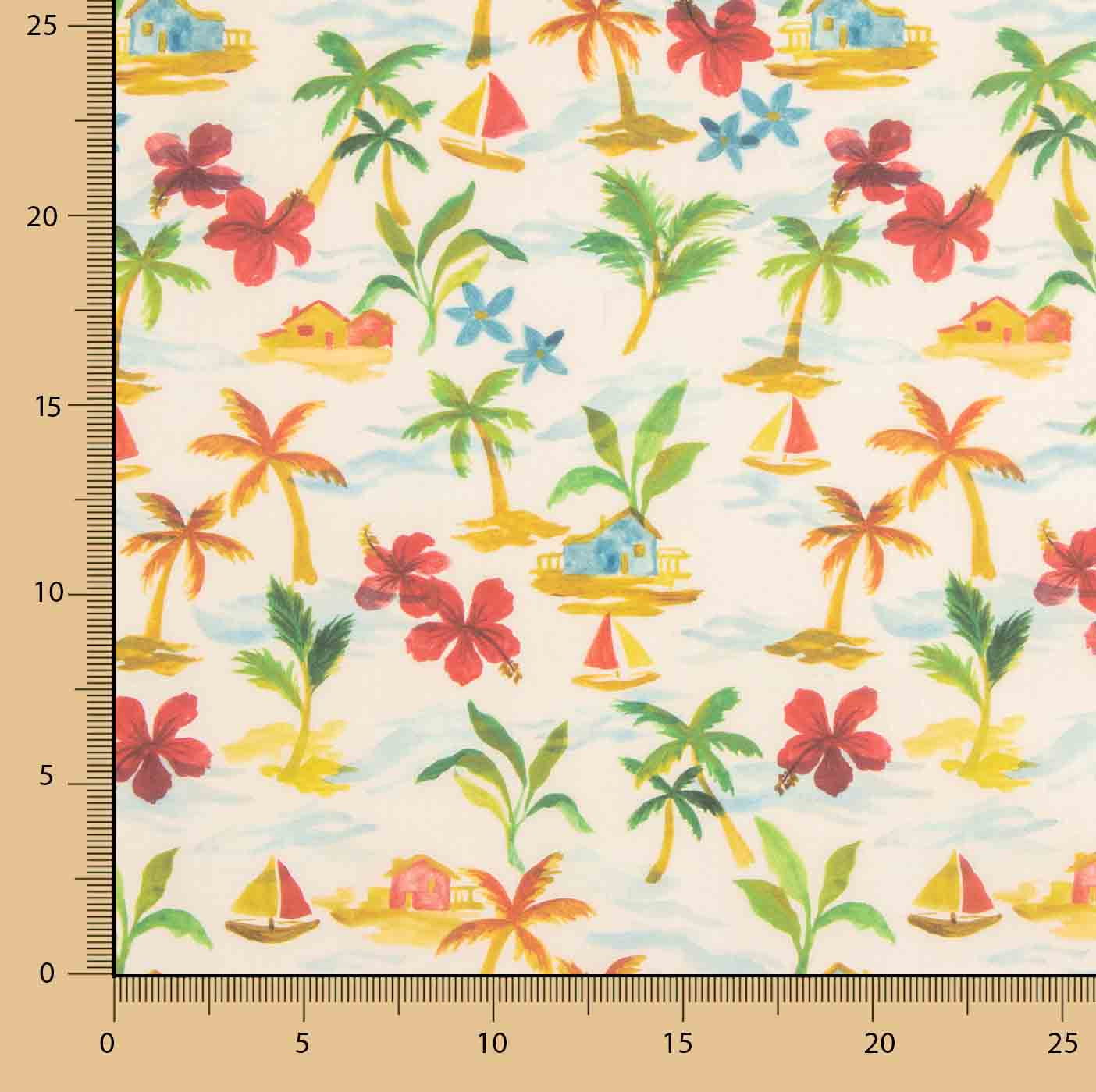 Popeline de coton Aloha Paradise Sun - Ribes y Casals