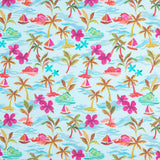Popeline de coton Aloha Paradise Turquoise - Ribes y Casals