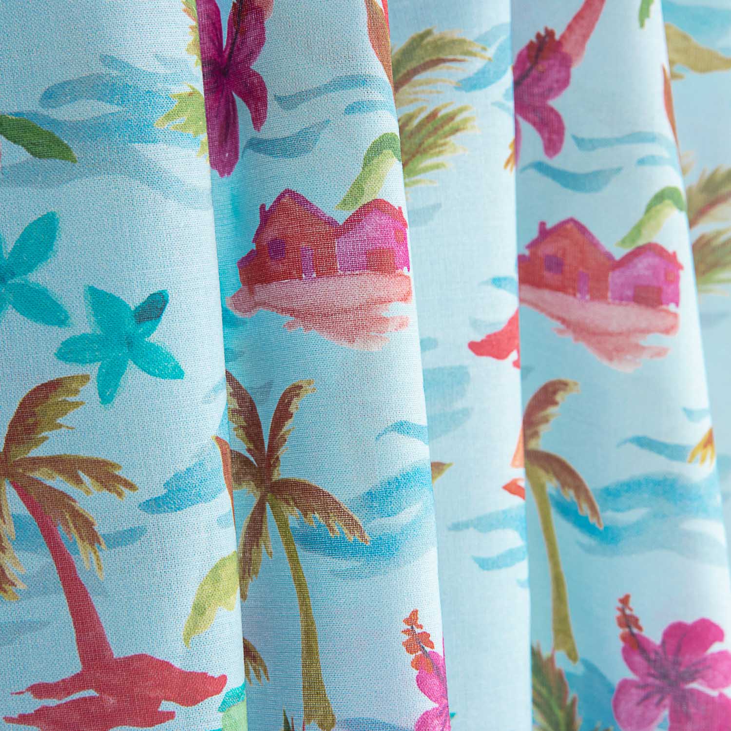 Popeline de coton Aloha Paradise Turquoise - Ribes y Casals