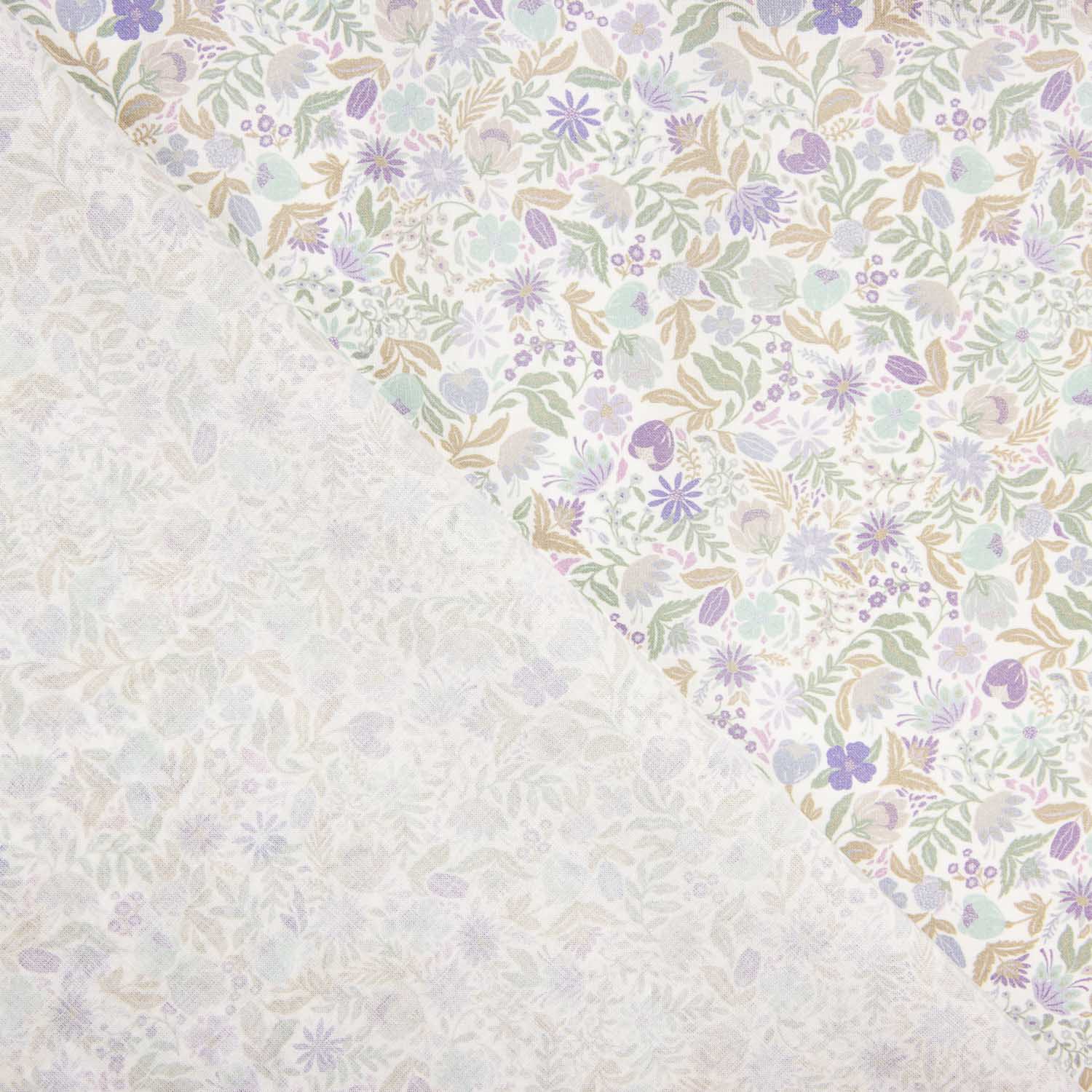 Popeline de coton Vintage Lavender Garden - Ribes y Casals
