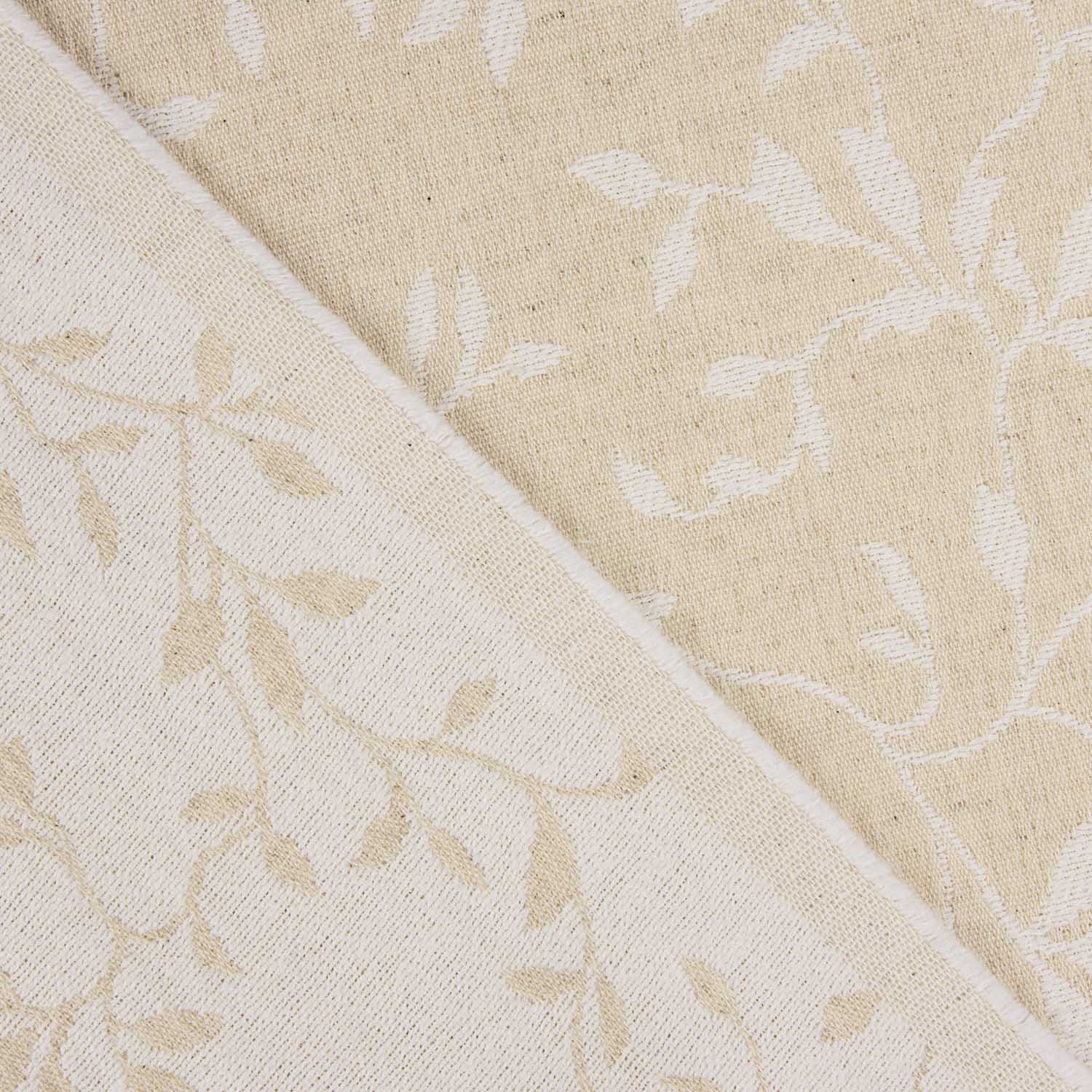 Jacquard d'intérieur réversible blanc et naturel avec lin - Ribes y Casals