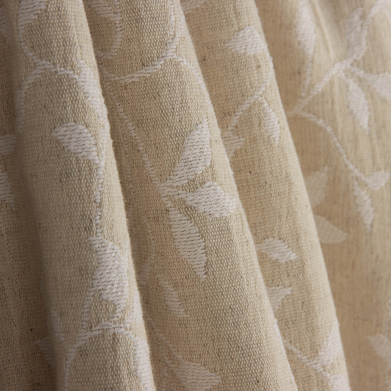 Jacquard d'intérieur réversible blanc et naturel avec lin - Ribes y Casals