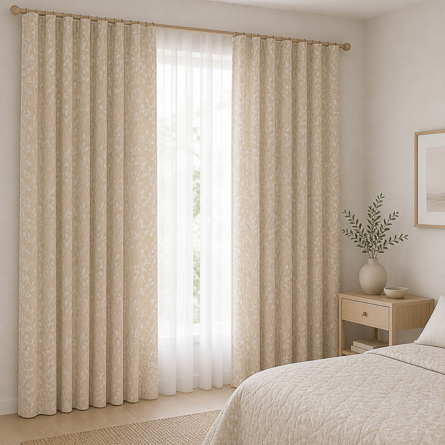 Jacquard d'intérieur réversible blanc et naturel avec lin - Ribes y Casals