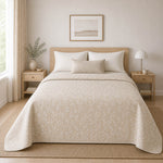 Jacquard d'intérieur réversible blanc et naturel avec lin - Ribes y Casals