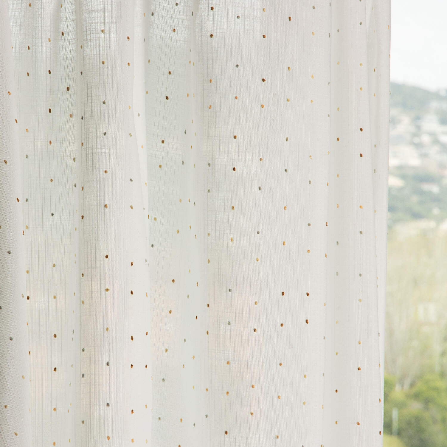 Voilage Plumeti multicolore tons chauds - Ribes y Casals