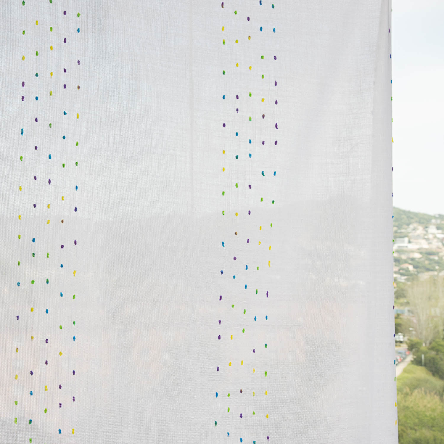Rideau Plumeti à franges multicolores été - Ribes y Casals
