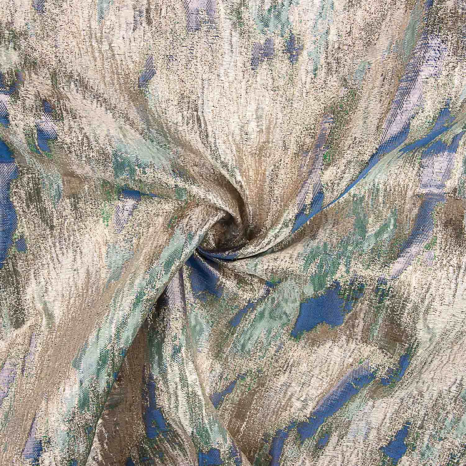 Brokat Lurex imprimé abstrait vert-bleu - Ribes y Casals