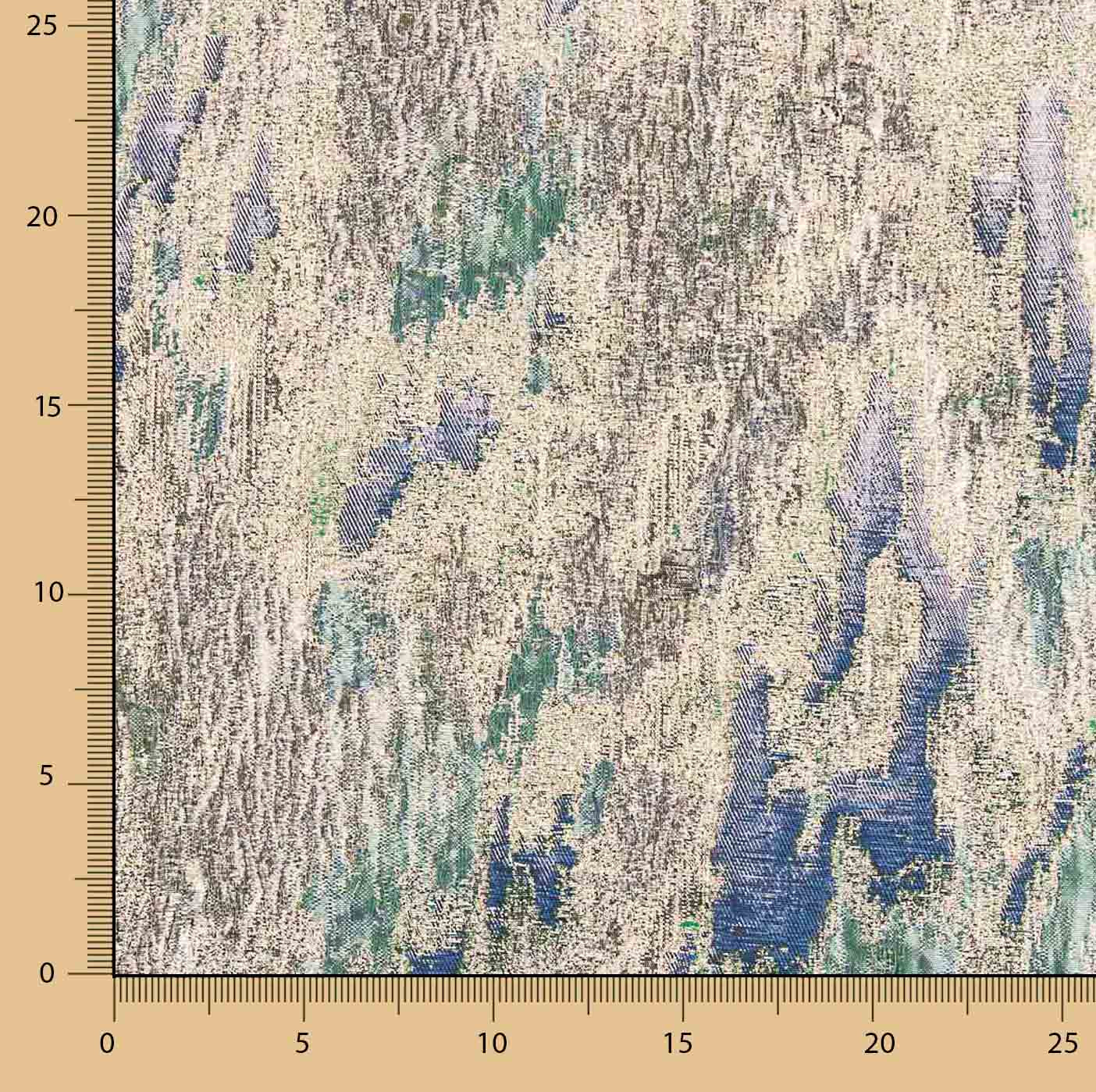 Brokat Lurex imprimé abstrait vert-bleu - Ribes y Casals